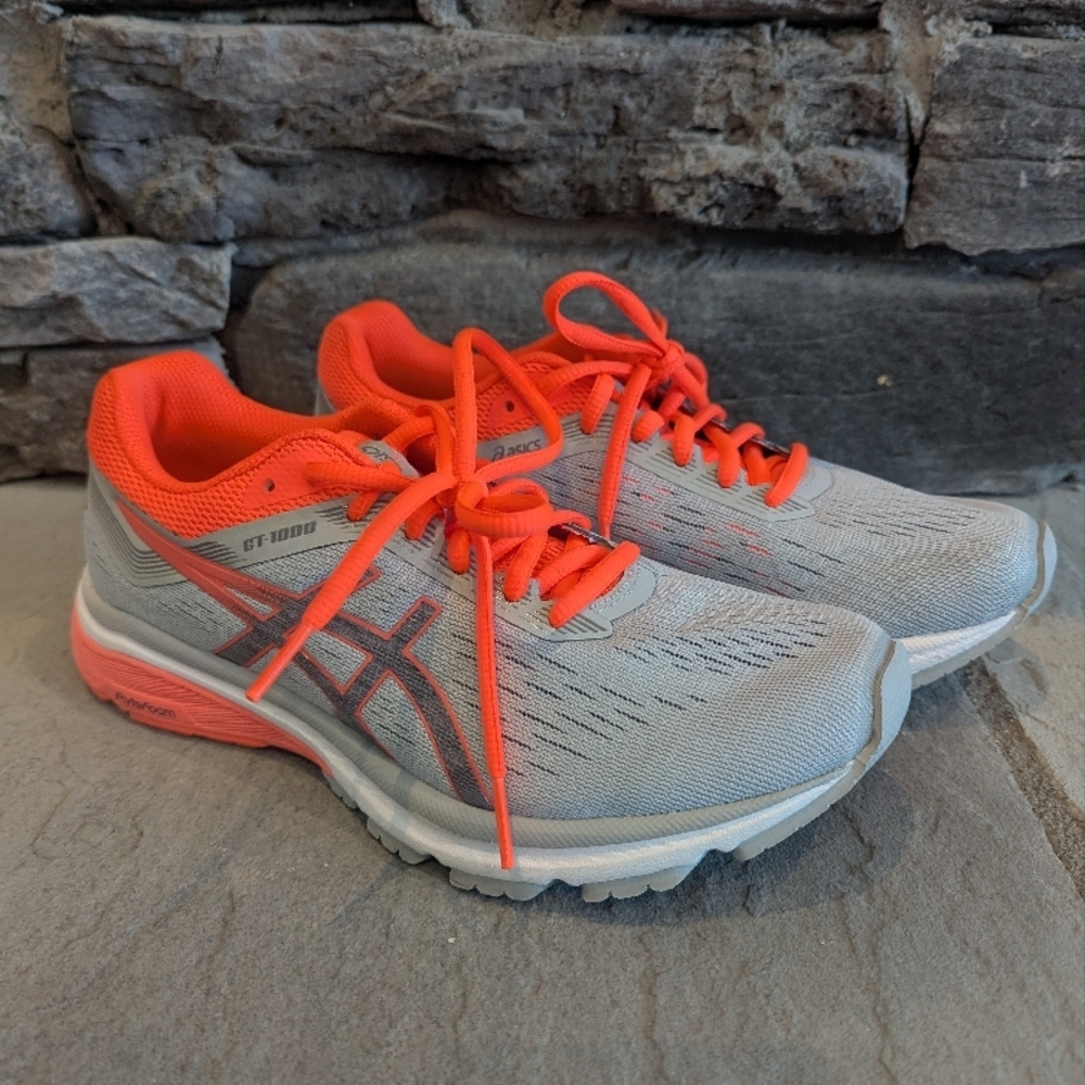 Asics Women's Gray and Orange Running Shoes